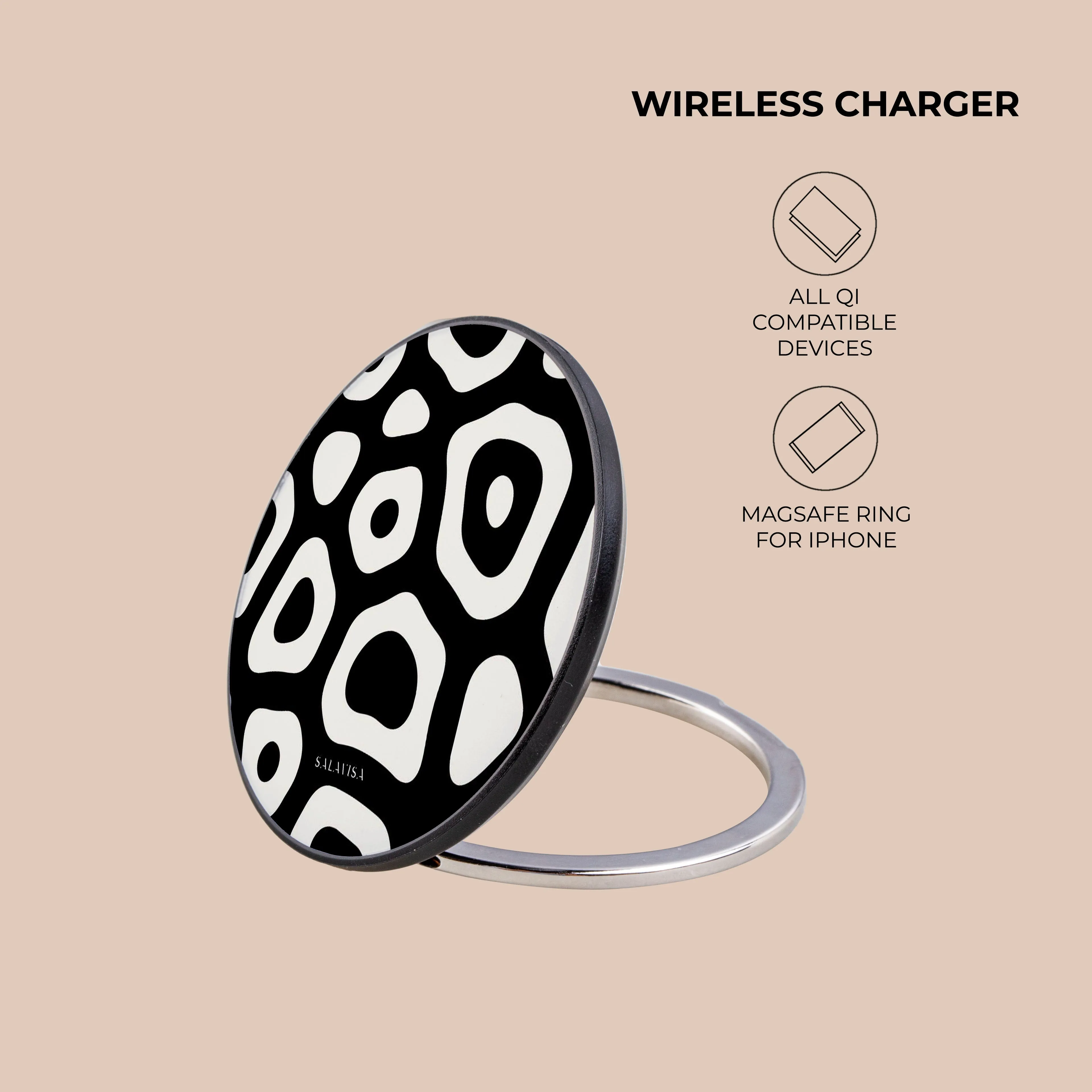 Black & White Paws Wireless Charger