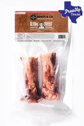 Bones and Co. Beef Marrow Bones Frozen Raw Dog Chews, 6 inch