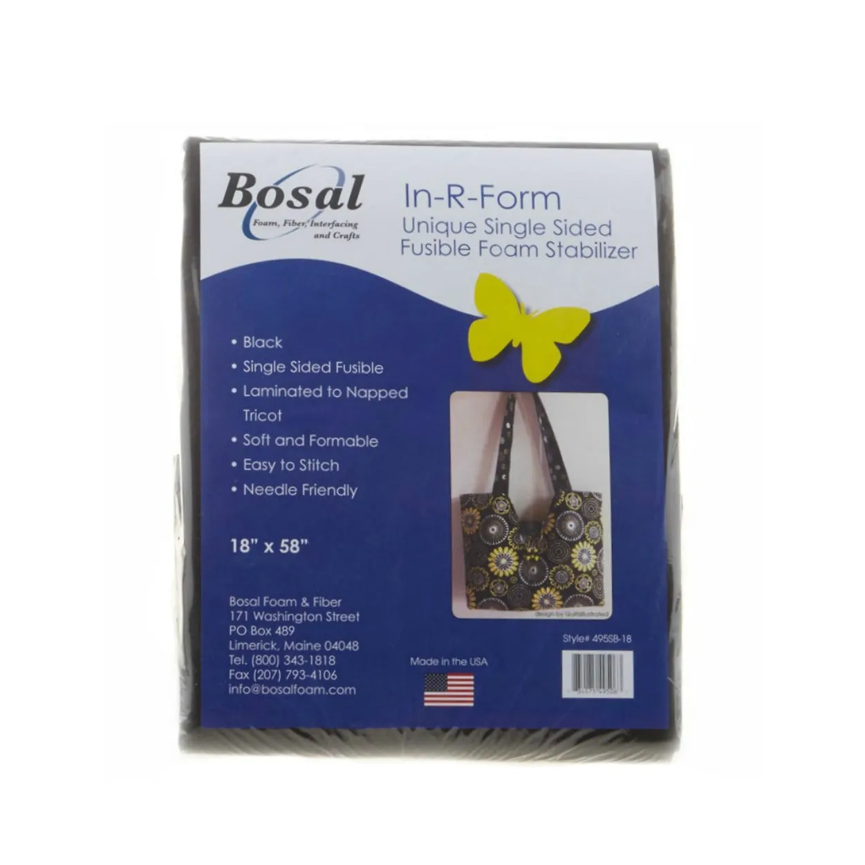 Bosal In-R-Form Single-Sided Fusible 18" by 58" Black