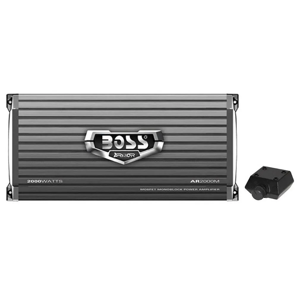 Boss Armor 2000W Monoblock A/B Amplifier Car Audio Amp   Bass Remote (2 Pack)