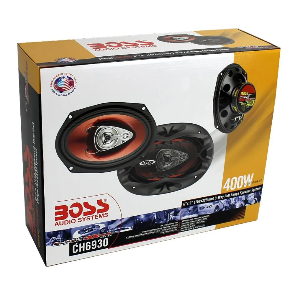 Boss Audio CH6930 Chaos Exxtreme 6x9" 3 Way 400 Watt Car Audio Speakers, Pair