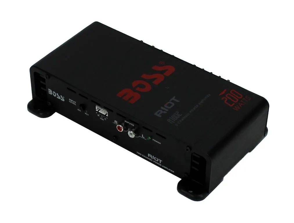 BOSS R1002 200W 2-Channel RIOT Car Audio High Power Amplifier Amps (2 Pack)