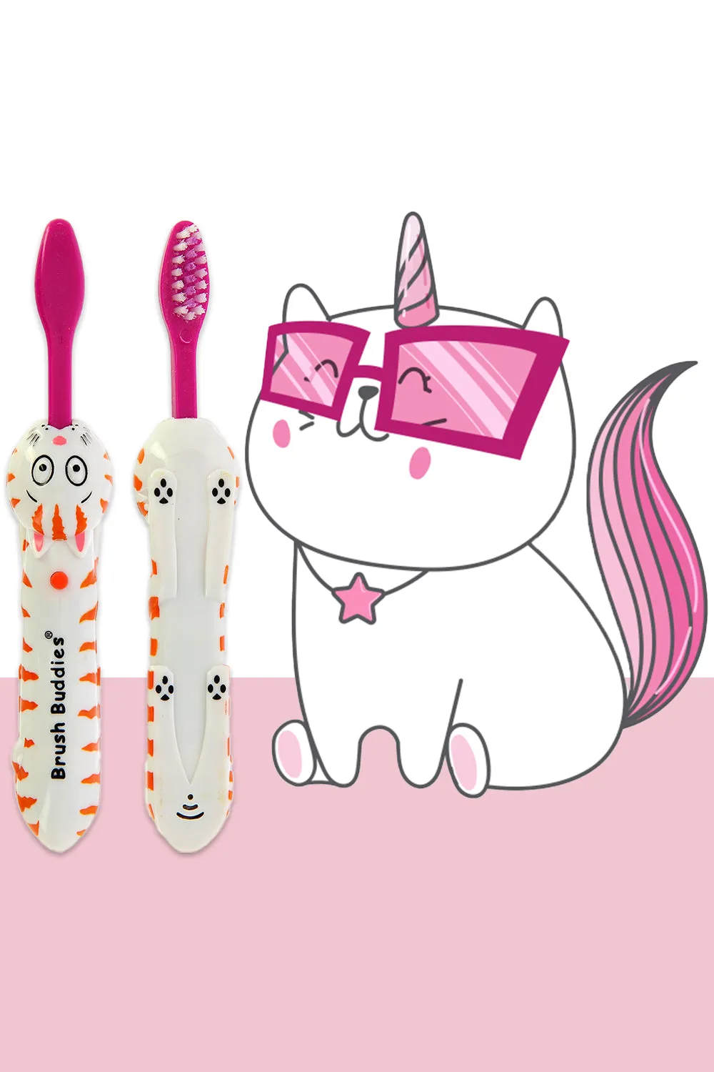 Brush Buddies Talkin Wanda Whiskers (Cat) Toothbrush - Pink