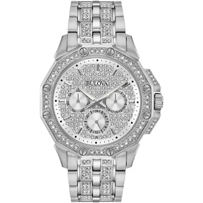 Bulova Crystal Men's Octava Silver Watch 96C134