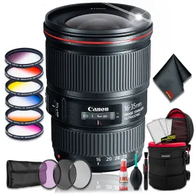 Canon EF 16-35 4.0 f/4 L IS USM (Intl Model)   6 inch Premium Lens Case   Loaded Lens Filter Kit   Cleaning Kit