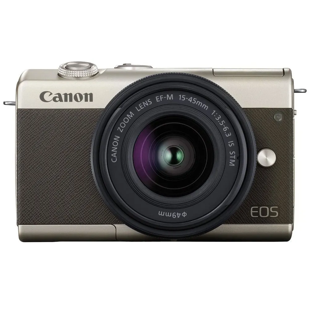 Canon EOS M200 Mirrorless Digital Camera Gold Limited Edition with 15-45mm Lens   32GB Accessory Kit