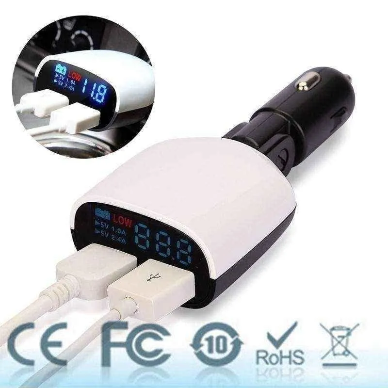 Car phone charger Dual USB LED Display