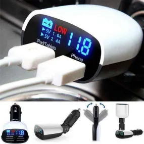 Car phone charger Dual USB LED Display