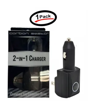 Carbon Sesto 2 in 1 USB Fast Charger Cable For Power & Mobile Device (1 Pack)