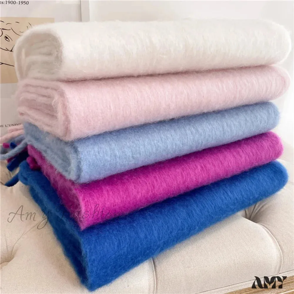 Cashmere Winter Scarf for Women - Solid Thick Soft Pashmina Wrap