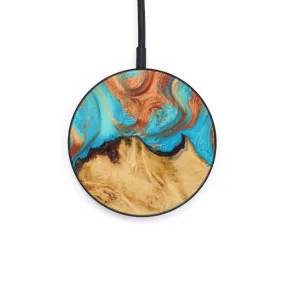 Circle Wood Resin Wireless Charger - Brooks (Teal & Gold, 610167)