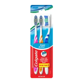 Colgate Toothbrush Triple Action Medium Value Pack 3