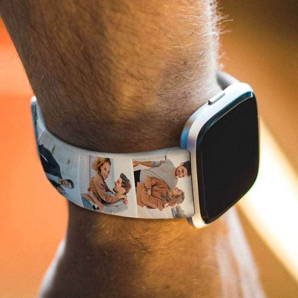 Custom Collage Photo and Name Apple Watch Band Silicone