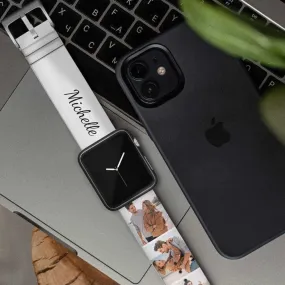 Custom Collage Photo and Name Apple Watch Band Silicone