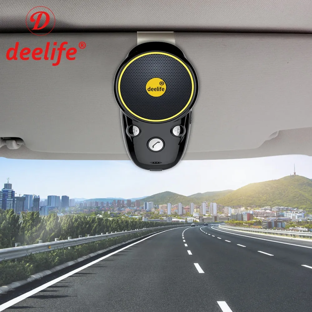 Deelife Handsfree Bluetooth Car Kit Sun Visor Speaker Auto Wireless Speakerphone Carkit for Phone Hands Free