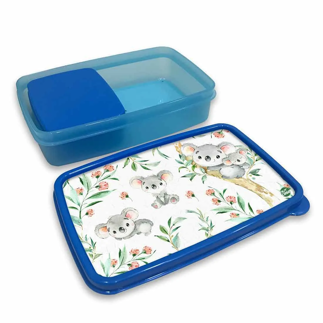 Designer Snack Box for Kids School Plastic Lunch Box for Boys - Cute Koala