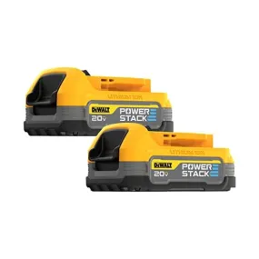 DeWALT 20V Max Powerstack Batteries: 2-Pack 1.7 Ah