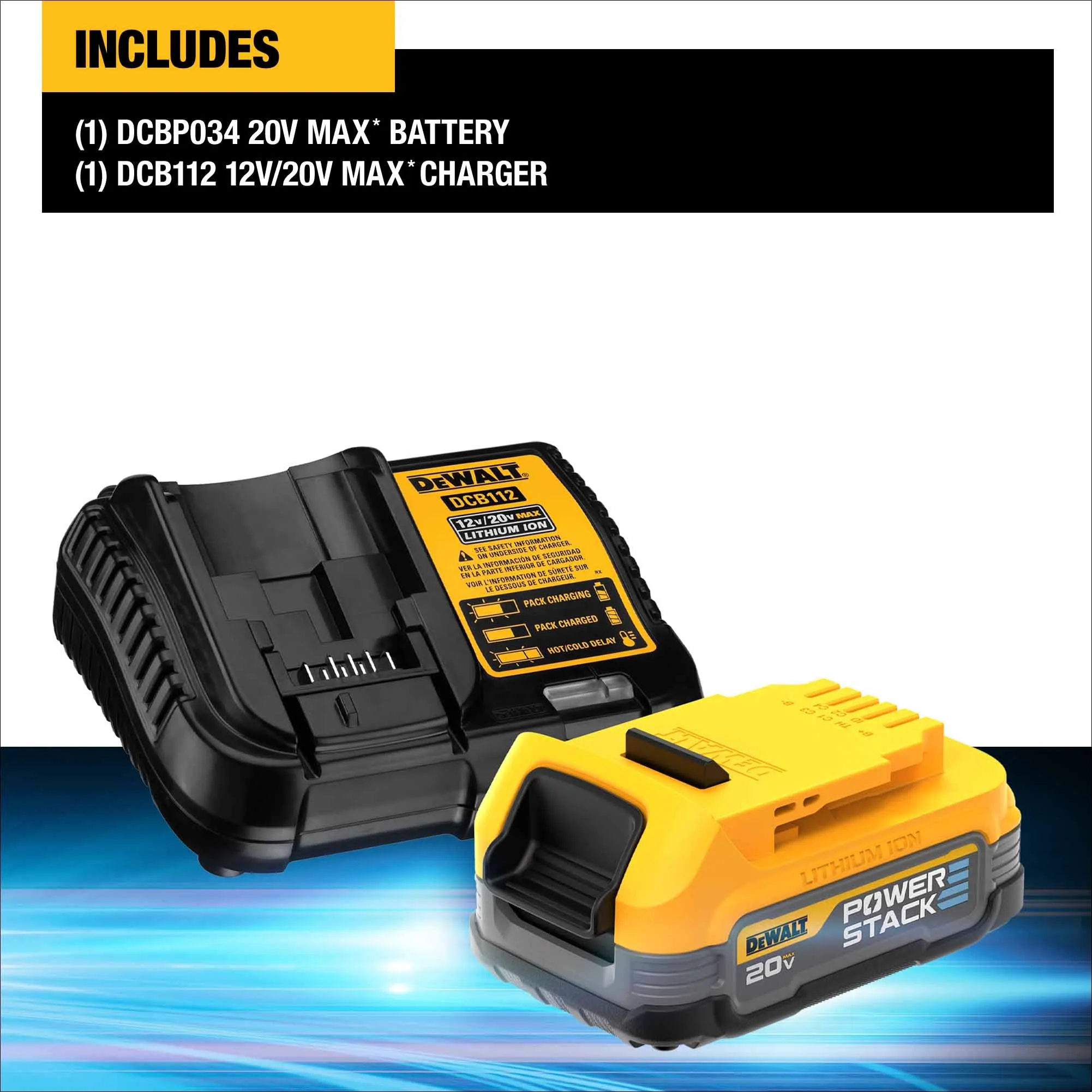 DeWalt DCBP034C 20V MAX Starter Kit with Powerstack Compact Battery and Charger