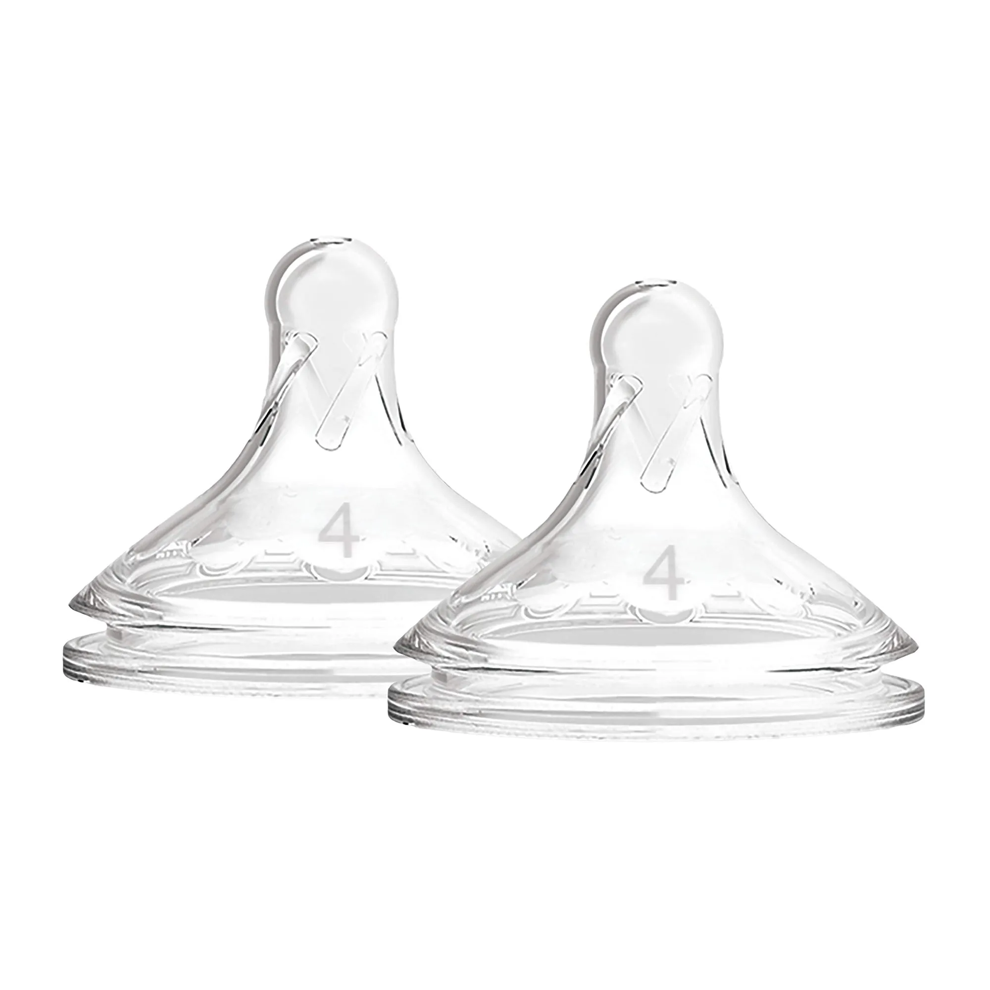 Dr. Brown'S Level 4 Wide-Neck Silicone Nipple Transparent 9M to 12M