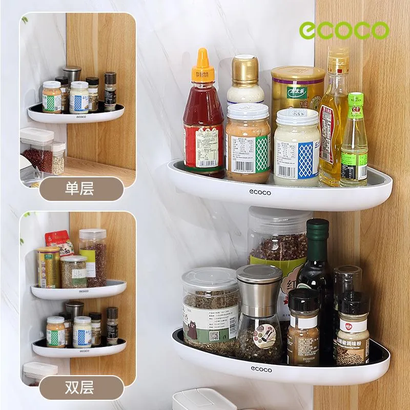 Ecoco Bathroom Corner Shower Shelf Corner Shower Caddy Shower Storage Organizer Wall Mounted for Bathroom, Kitchen, Toilet