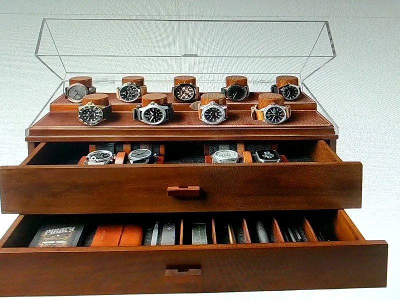 Elegant Wooden Watch Display Case for 17 Watches