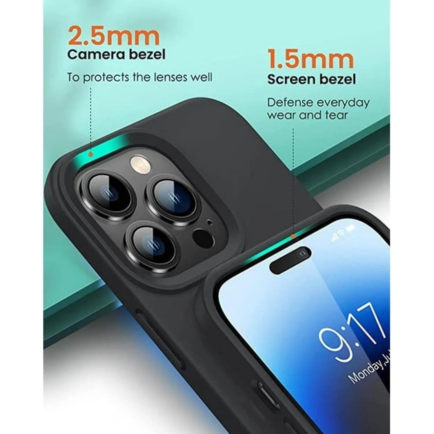 Entronix Case Designed for iPhone 14 Pro Max Silicone Case, Protection Shockproof Dustproof Anti-Scratch Case, Liquid Cover