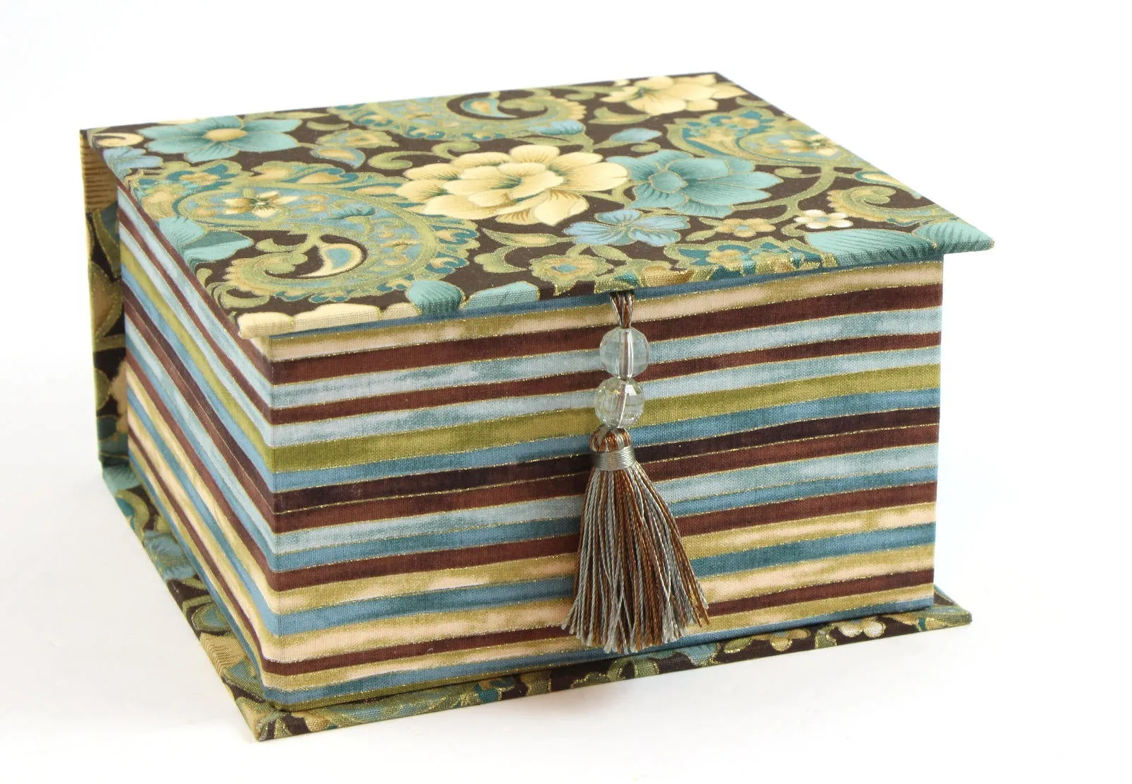 Fabric tea box DIY kit, cartonnage kit 108, online instructions included