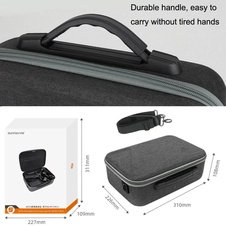 For DJI RS 3 Mini Sunnylife RO-B555 Storage Bag Handheld Stabilizer Suitcase Protective Bag(Black)