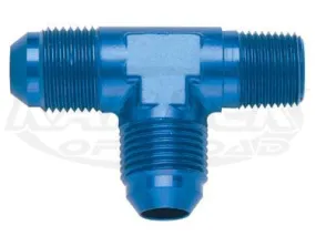 Fragola AN -10 Blue Anodized Aluminum Tee With 1/2" NPT National Pipe Tapered On The Run Fittings