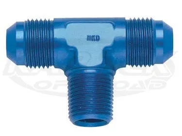 Fragola AN -4 Blue Anodized Aluminum Tee With 1/8" NPT National Pipe Tapered On The Side Fittings