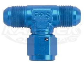 Fragola AN -4 Blue Anodized Aluminum Tee With AN -4 Female Swivel On The Side Fittings