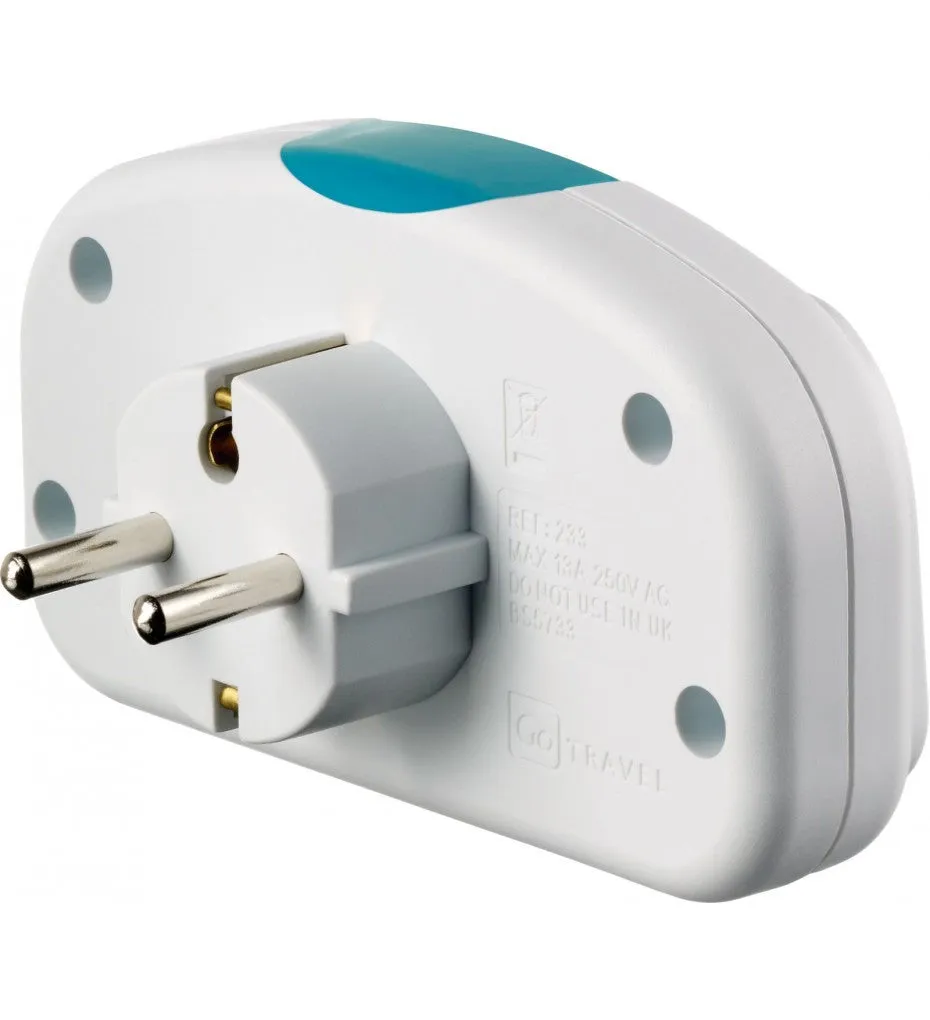 Go Travel Continental Adaptor (UK - Europe)