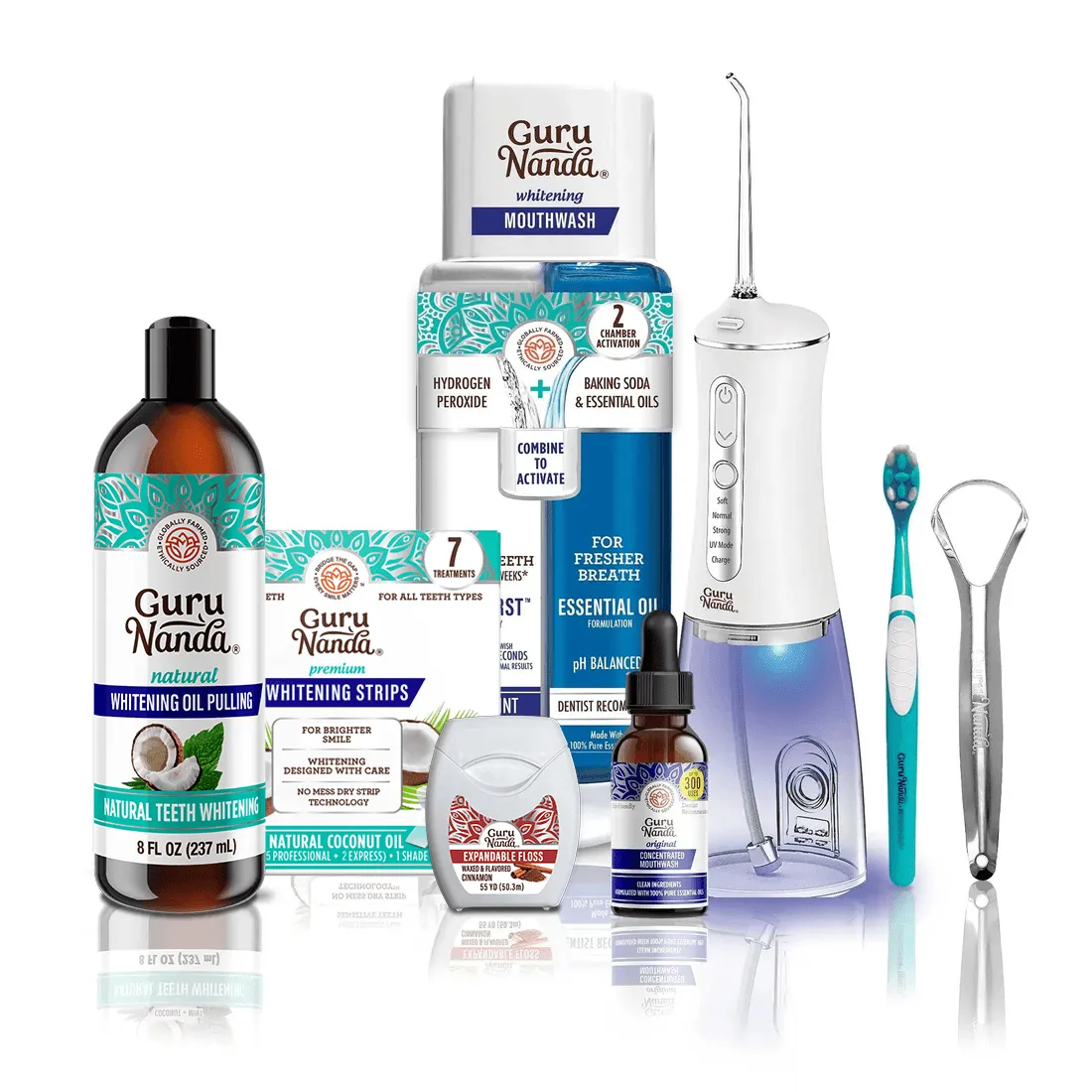 Guru's 7-Step Regimen - Oil Pulling, Mouthwash, Butter on Gums for Health Teeth & Gums