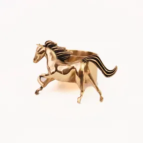 Horses Brass Bandana Slide Ring