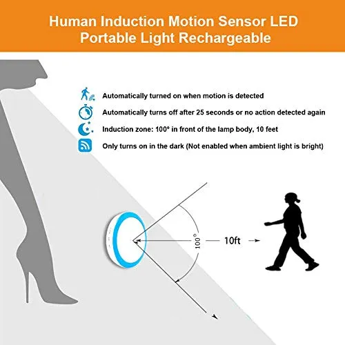 Hoteon Recharge Motion Sensor Light(Cold Light, Pack of 1)