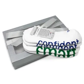 I am confident®   I am smart 2-pair sock gift set in silver gift box