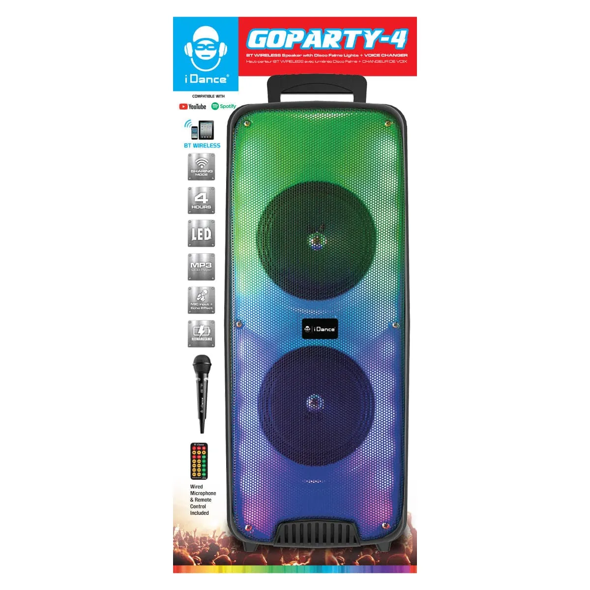 iDance BT Wireless Speaker with Disco Flame Lights   Voice Changer