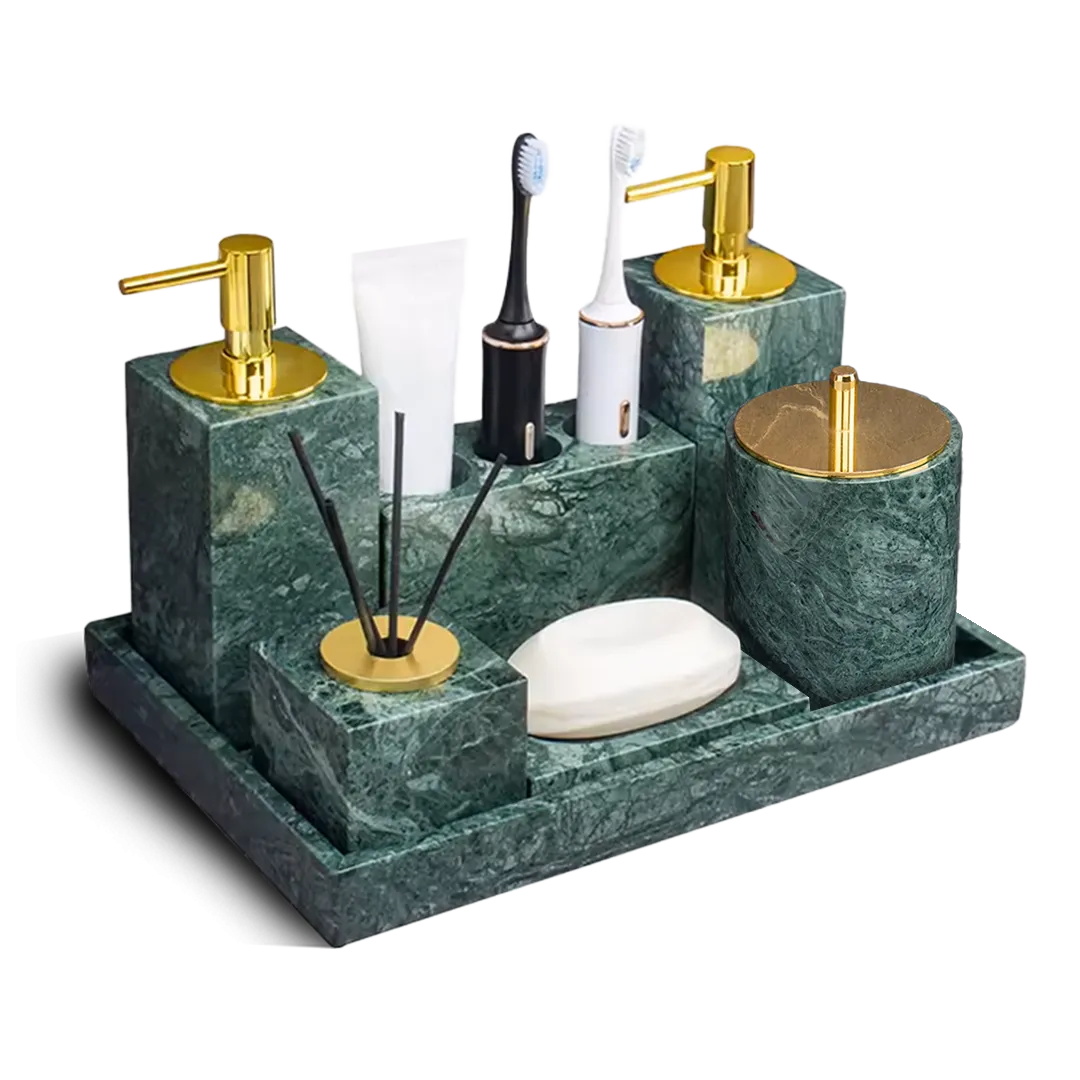 Indian Green Marble Electric Toothbrush Holder (With Crevice Brush Holes) THD840