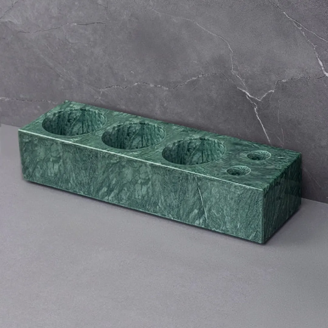 Indian Green Marble Electric Toothbrush Holder (With Crevice Brush Holes) THD840