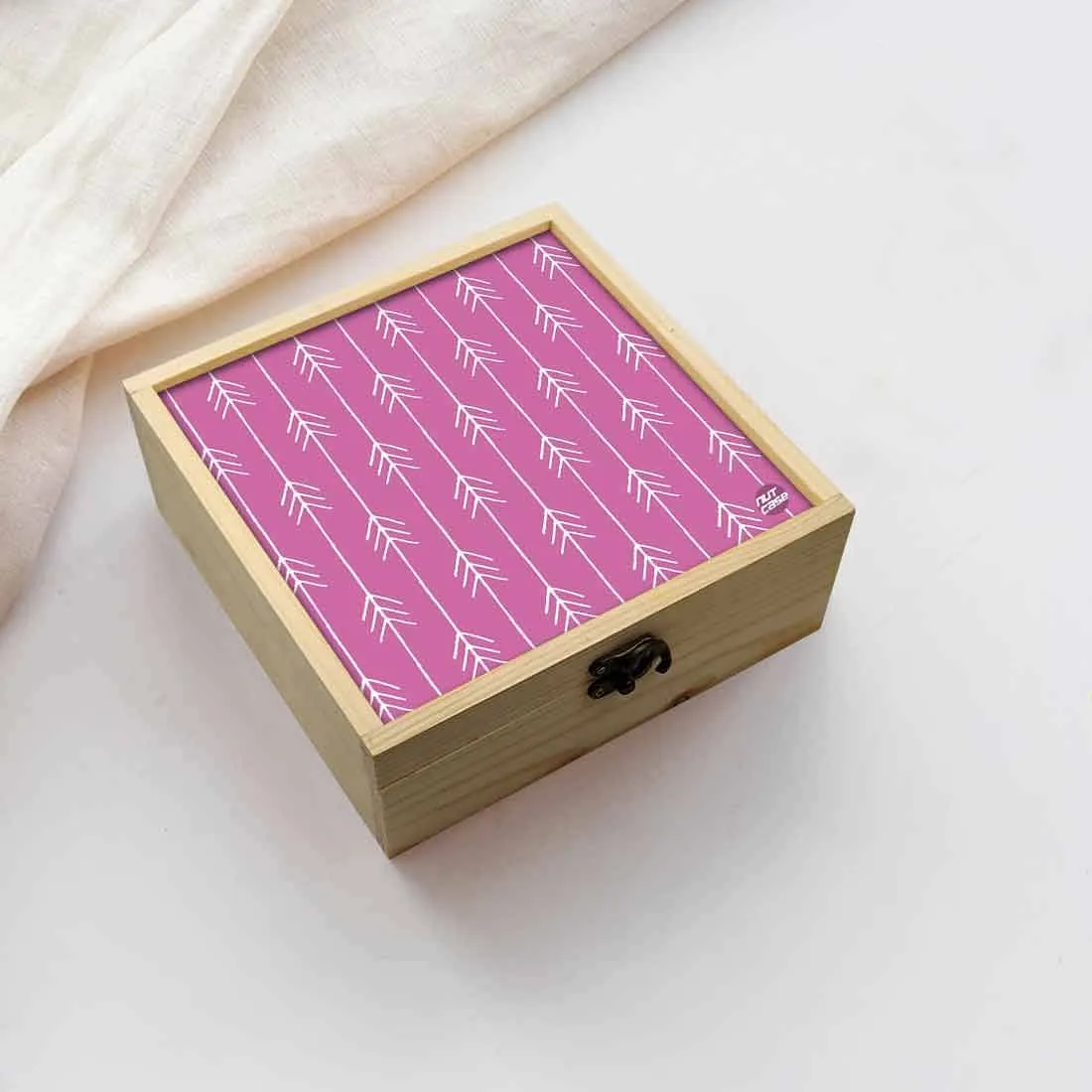 Jewellery Box Wooden Jewelry Organizer -  Pink Arrow End