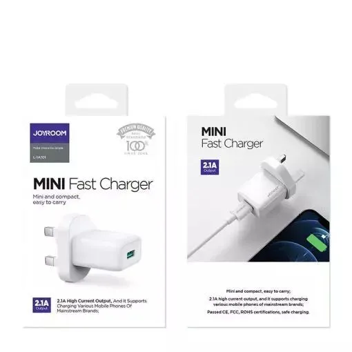 JoyRoom | 2.1A Mini Fast Charger | L-1A101 | White | UK Plug