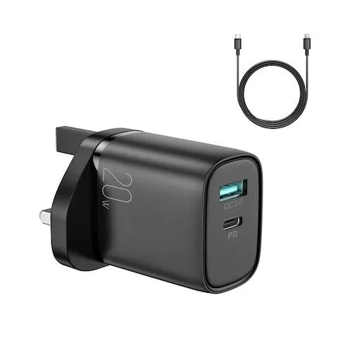 Joyroom L-QP2011 20W Dual Fast Charger PD QC3 With L-To-C Cable