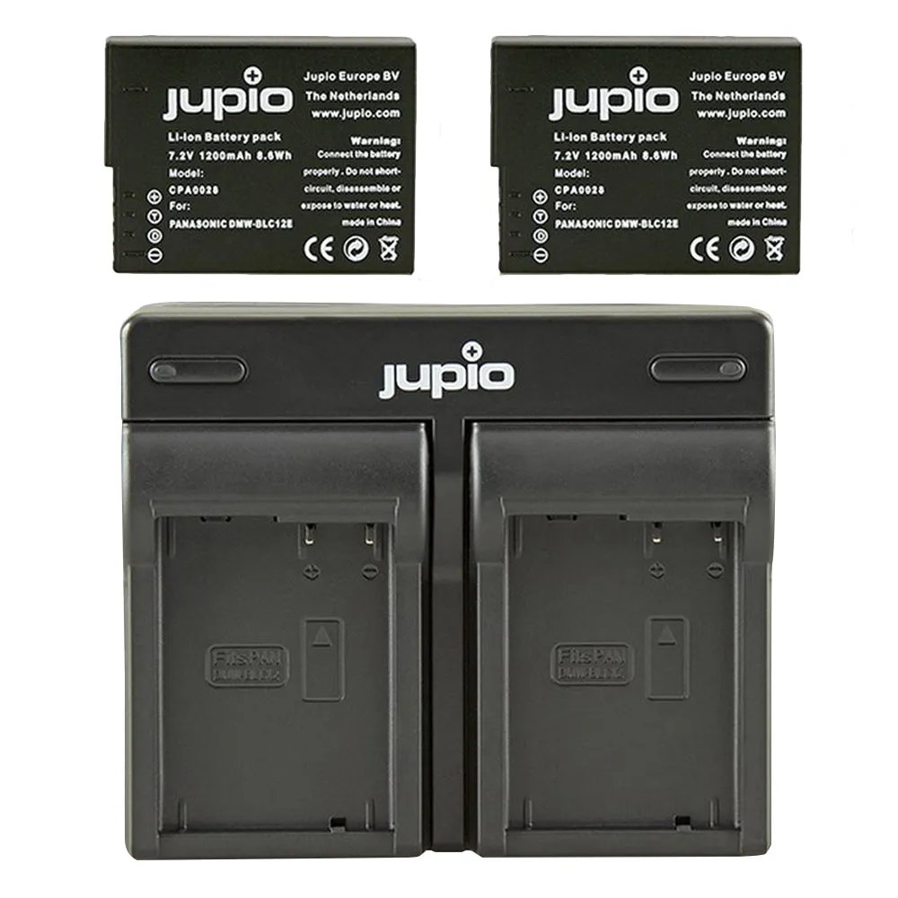 Jupio 2x Batteries 1200mAh & USB Dual Charger Kit For Panasonic DMW-BLC12E