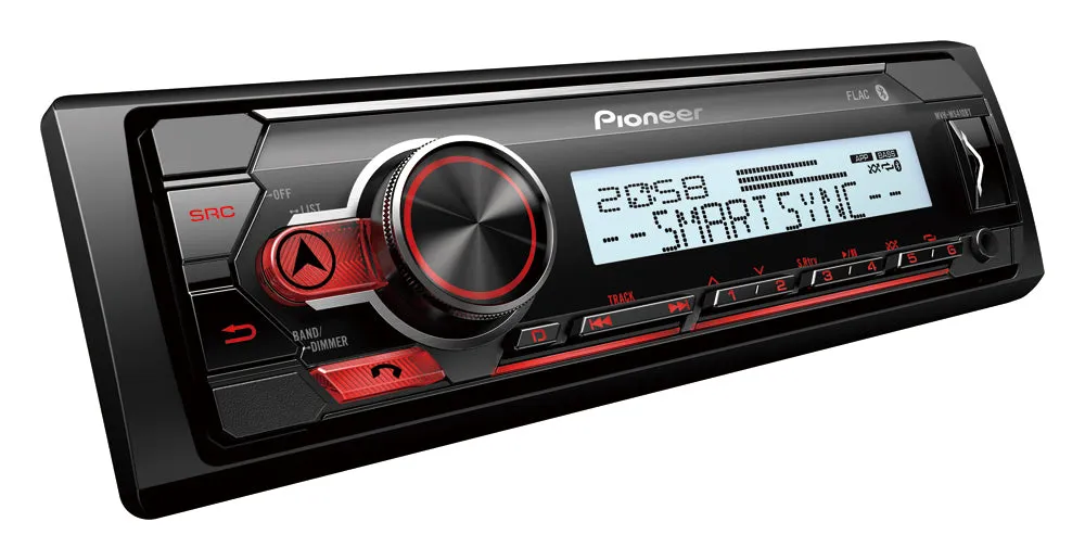 Kateriams bei laivams skirta magnetola Pioneer MVH-MS410BT, USB, AUX, BLUETOOTH