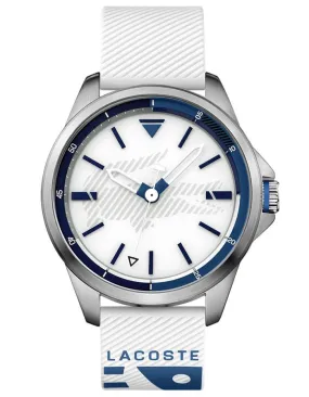 Lacoste Mens Capbreton Watch - Stainless Steel - White Dial - White Silicone