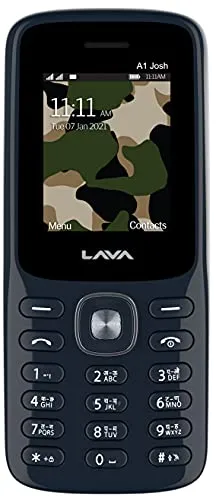 Lava A1 Josh with BOL Keypad Mobile, Bolne wala Phone, Message Speak, Caller Speak, Number Speak, 1000mAh Battery Blue Silver