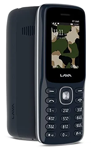 Lava A1 Josh with BOL Keypad Mobile, Bolne wala Phone, Message Speak, Caller Speak, Number Speak, 1000mAh Battery Blue Silver