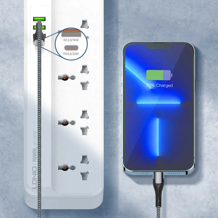 LDNIO SC54155 AC Outlets Universal Power Strip With PD  USB Ports(New)