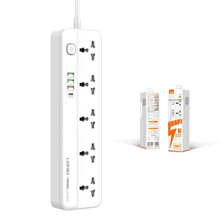 LDNIO SC54155 AC Outlets Universal Power Strip With PD  USB Ports(New)