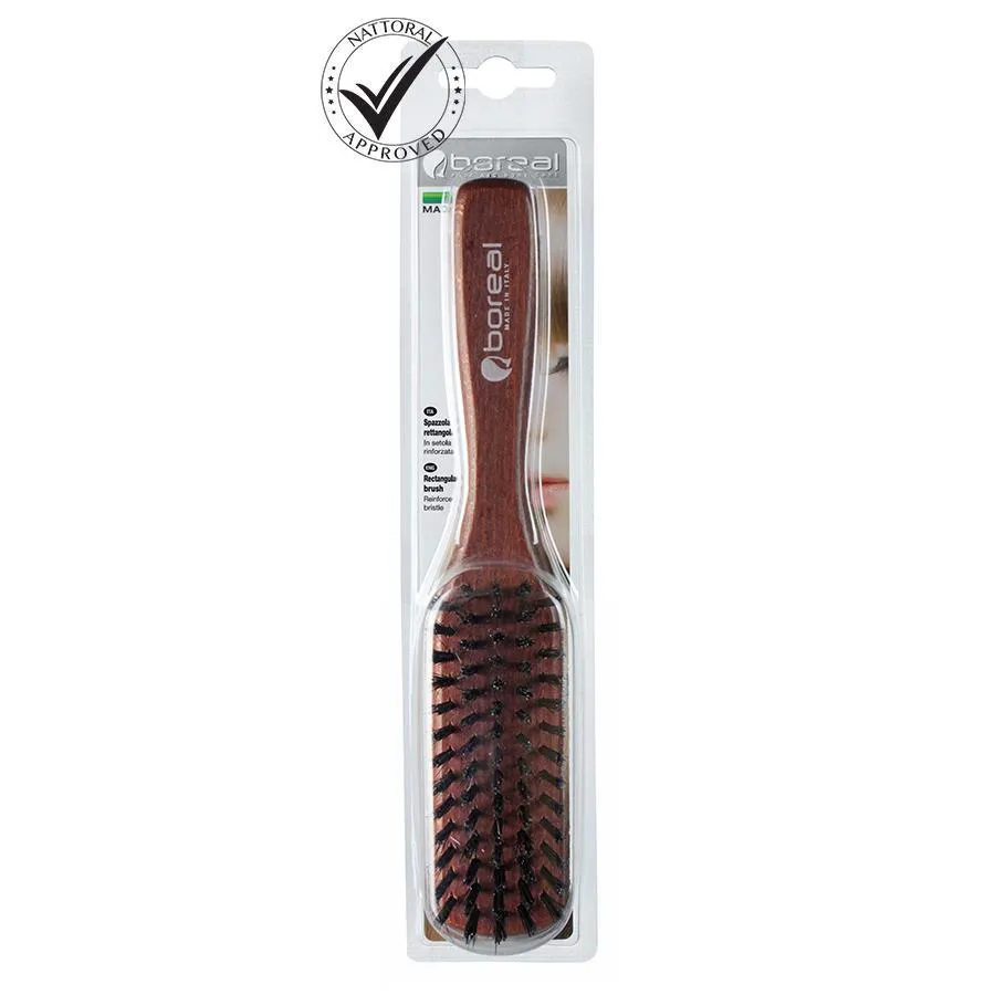 LeTradizionali Rectangular Flat Model Wood Handle Hair Brush-Reinforced Bristle